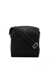 Hugo Boss Leather-panelled Messenger Bag In Black