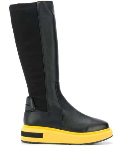 Paloma Barceló Contrast Sole Boots In Black