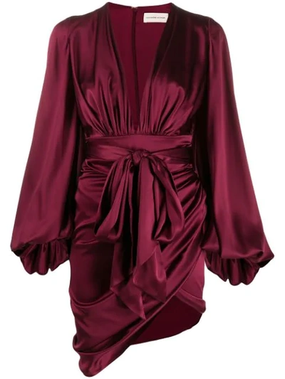 Alexandre Vauthier Asymmetric Wrap-style Dress In Red