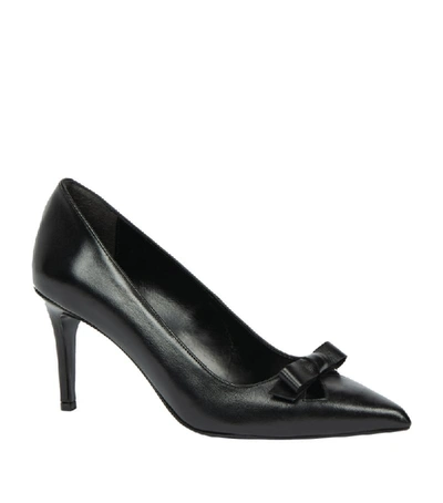 Claudie Pierlot Bow Leather Heeled Courts In Black