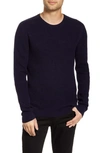 John Varvatos Davidson Regular Fit Cotton Crewneck Sweater In Ink Blue