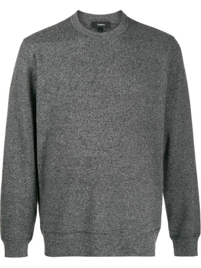 Theory Crew Neck Jumper In Grey