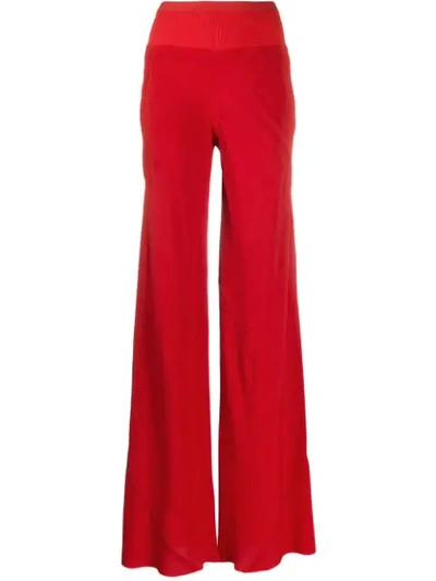 Rick Owens Flared Trousers In 133 Cardinal Red