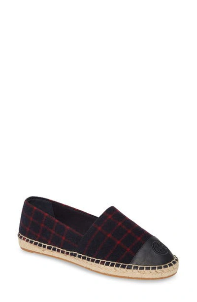 Tory Burch Color-block Wool Espadrille In Checked Wool/ Tory Navy
