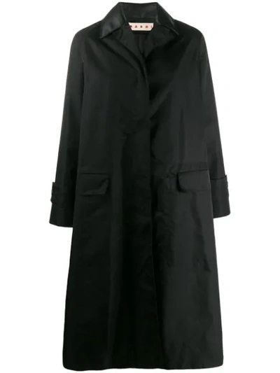 Marni Spread Collar Coat In Black