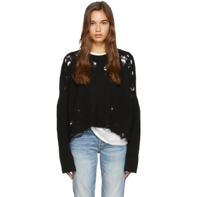 R13 W362501black Black Wool Cardigan