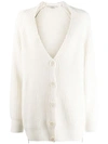 Stella Mccartney Chunky Ribbed Knit Cardigan In Neutrals