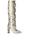 Paris Texas Snake-effect 100mm Boots In Natural