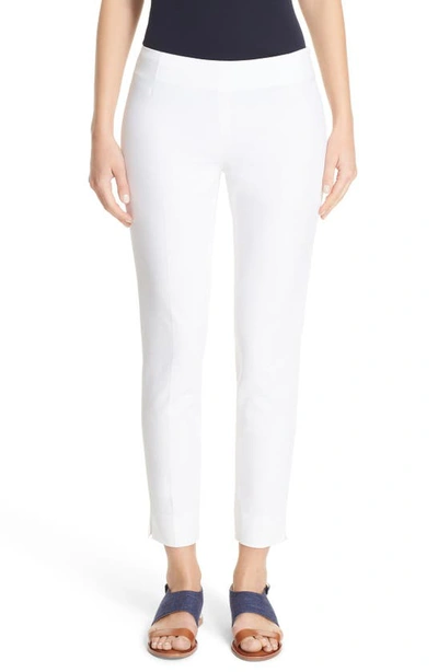 Lafayette 148 Plus-size Jodhpur Cloth Front Zip Cropped Bleecker Trouser In White