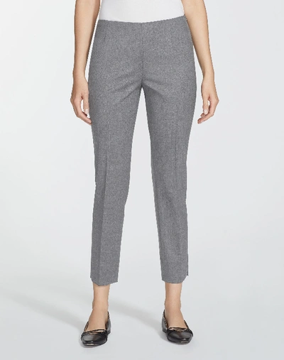 Lafayette 148 Italian Stretch Wool Full Length Stanton Pant In Nickel