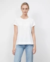 Lafayette 148 Modern Short-sleeve Cotton Jersey Tee In White