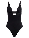 Spanx Suit Your Fancy Plunge Bodysuit In Very Black