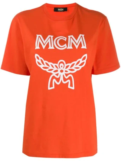 Mcm Women's Logo T-shirt In Orange