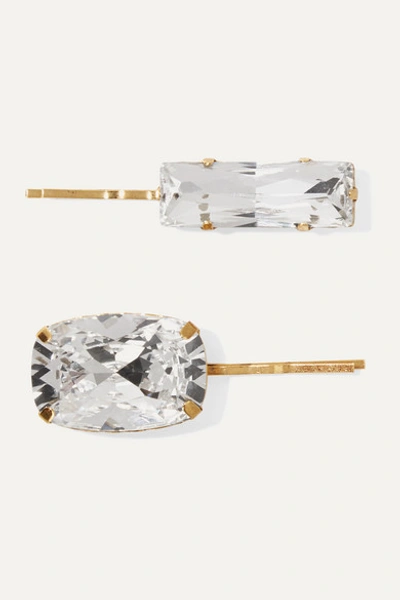 Jennifer Behr Set Of Two Gold-tone Crystal Hair Slides