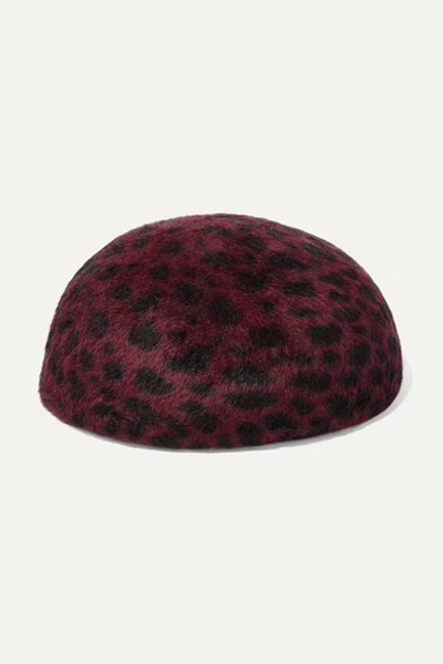 Eugenia Kim Coco Leopard-print Rabbit-hair Beret In Leopard Print