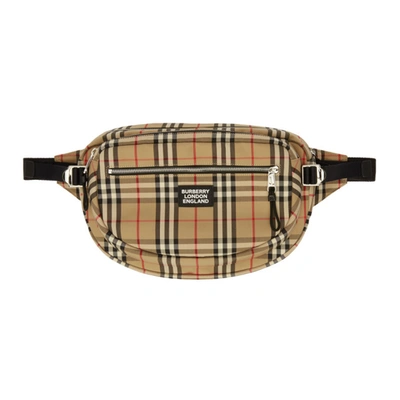 Burberry Beige Large Vintage Check Cannon Bum Bag In Archive Bei