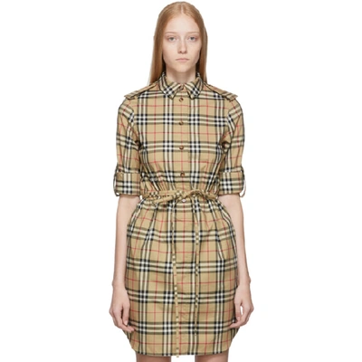 Burberry Beige Agnes Dress In Archive Bei
