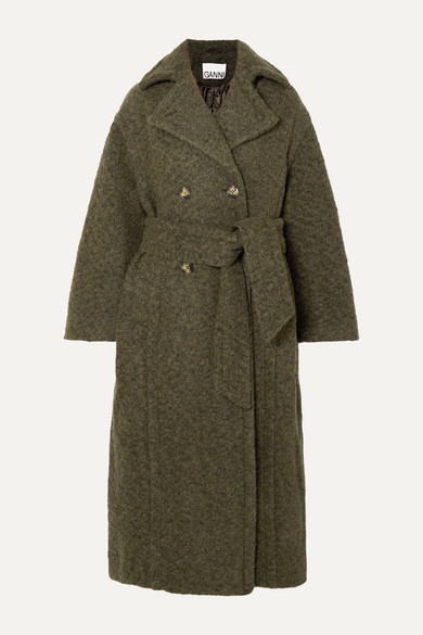 ganni wool wide collar coat