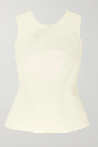 Safiyaa Riddhi Belted Open-back Crepe Top In Ivory