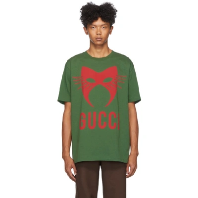 Gucci Manifesto Mask-print Cotton-jersey T-shirt In 3806 Aspara