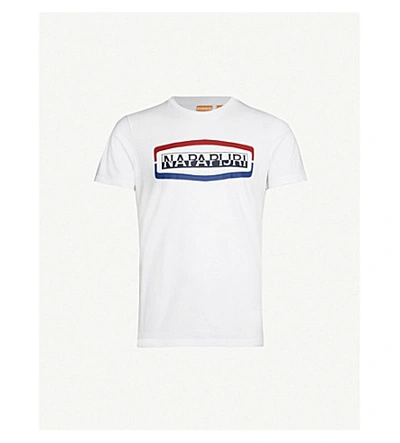 Napapijri Logo-print Cotton-jersey T-shirt In White
