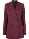 Theory Double-breasted Tailored Jacket In Purple