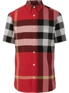 Burberry Somerton Nova-check Cotton-blend Poplin Shirt In Red