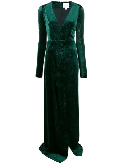 Galvan Winter Palm Dress In Green