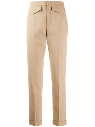 Chloé High-waisted Slim-fit Trousers In Neutrals