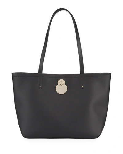Longchamp Cavalcade Leather Shoulder Tote Bag In Black