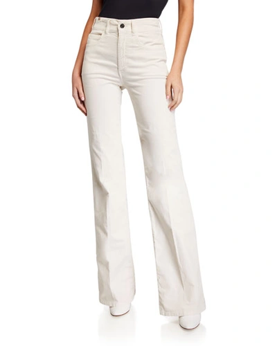 Atelier Notify Dahlia High-rise Flare Jeans In Off White
