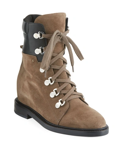 Aquatalia Clarissa Lace-up Hiker Boots In Taupe