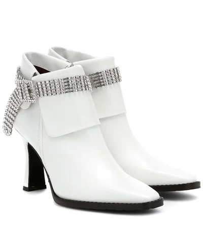 Sies Marjan Niki Embellished Leather Ankle Boots In Silver
