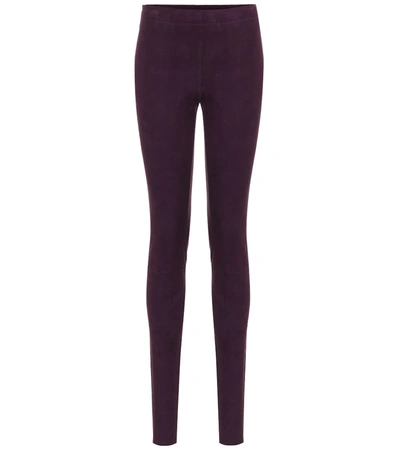 Stouls Carolyn Suede Skinny Pants In Purple