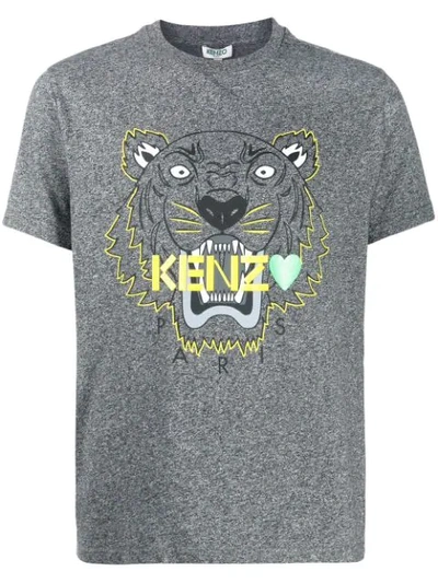 Kenzo Grey Tiger-print Cotton T-shirt