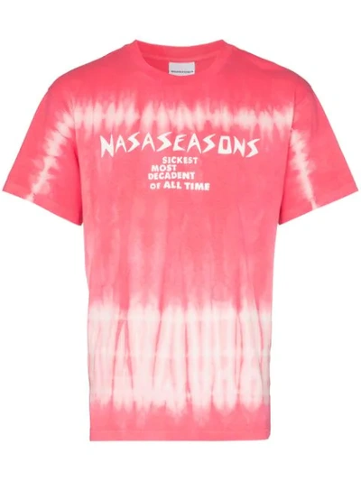 Nasaseasons Pink Tie-dye Printed Cotton T-shirt