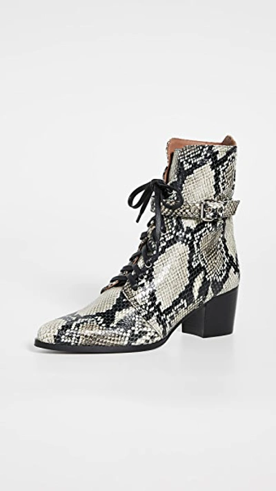 Tabitha Simmons Porter Buckled Snake-effect Leather Ankle Boots In Snake Print