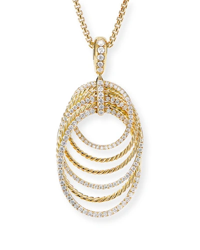 David Yurman 18k Yellow Gold Origami Pendant Necklace With Diamonds, 32 In White/gold