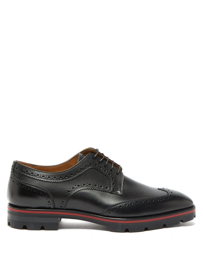 Christian Louboutin Laurlaf Chunky-soled Leather Brogues In Black