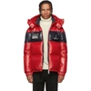 Moncler Gary Lacquered-outer Down-filled Coat In Red