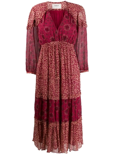 Ba&sh Ba & Sh Gypsie Mixed Print Midi Dress In Neutrals