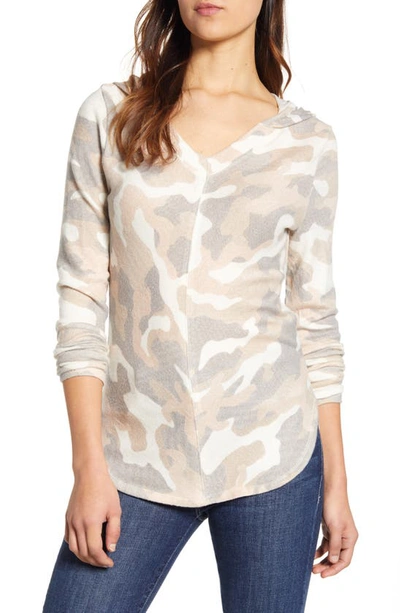 B Collection By Bobeau Sweater Hoodie In Camo Print