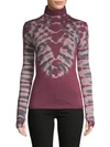 Free People Psychedelic Tie-dye Turtleneck Top In Nightfall