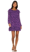 Free People These Dreams Ruffled Floral Mini Dress In Violet