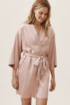 Flora Nikrooz Victoria Charmeuse Robe In Smokey Rose