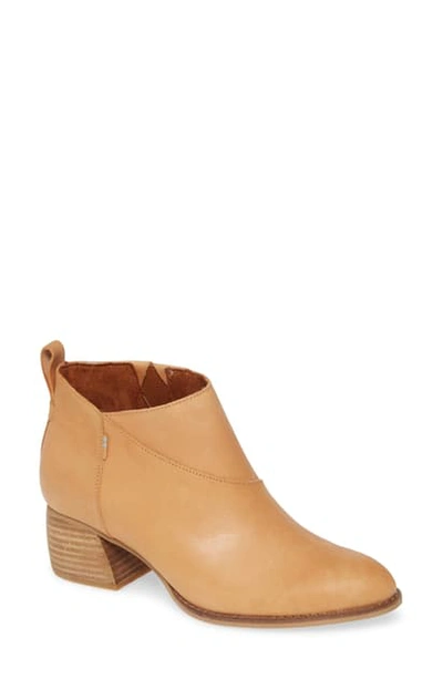 Toms Women's Lelani Block-heel Booties In Honey Leather