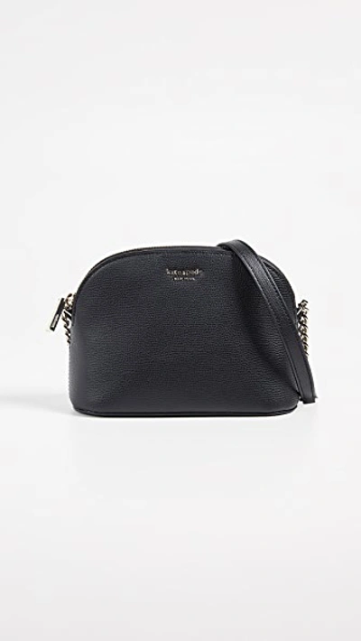 Kate Spade Small Sylvia Dome Leather Crossbody Bag In Black