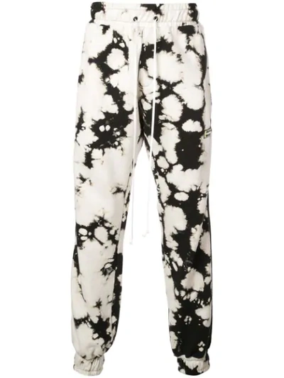 Daniel Patrick Roaming Acid Wash Track Trousers In White Acid Black