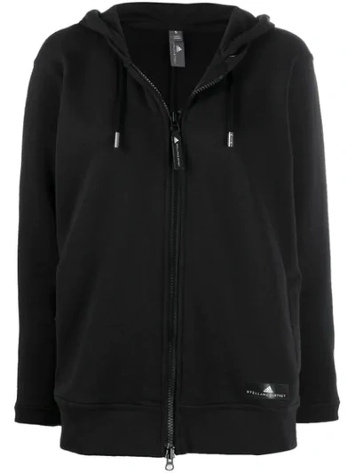 Adidas By Stella Mccartney Zip Front Hoodie In Black