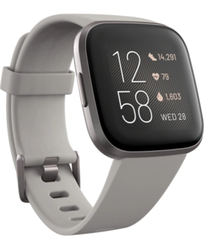 Fitbit Versa 2 Mist Gray Elastomer Strap Touchscreen Smart Watch, 39mm In Stone